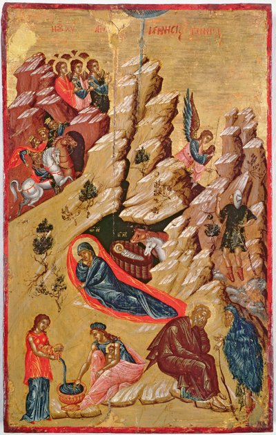 Icon depicting the Nativity by Greek School